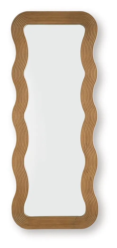 Ellisonville Floor Mirror brown wavy wood frame by Unique Piece Furniture on Tampa Home & Garden Store