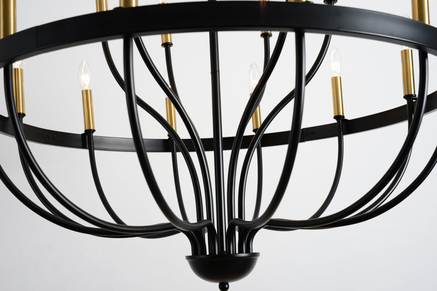 15-Light Industrial Iron Candle Chandelier black iron with candle sockets on Tampa Home & Garden Store