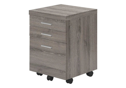 Filing cabinet with four drawers on casters in gray wood grain finish by Unique Piece Furniture on Tampa Home & Garden Store