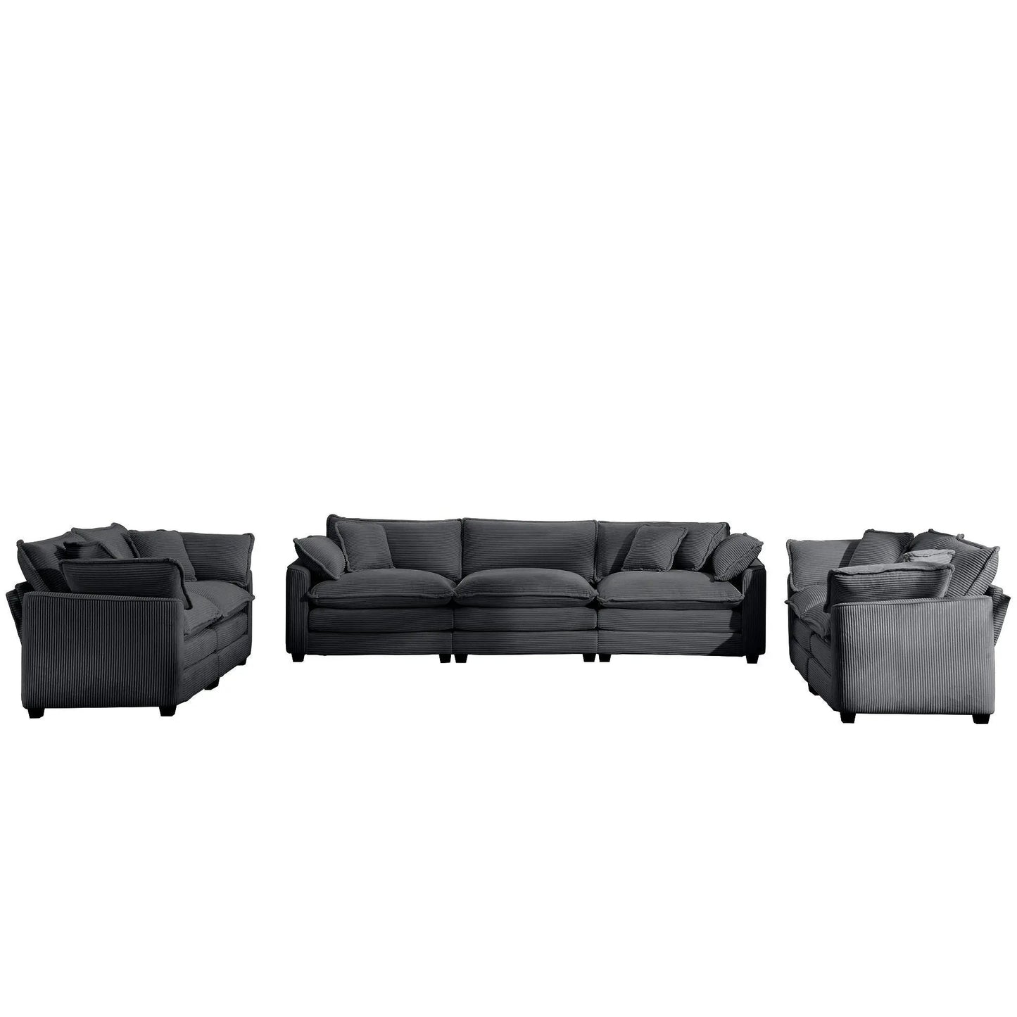 Elegant Sectional Sofa Set with Deep Seats