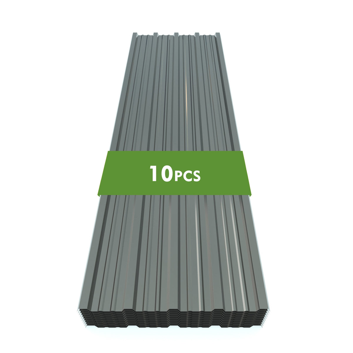 Corrugated galvanized steel roofing sheets, gray, set of ten panels by HouseOfZazla on Tampa Home & Garden Store
