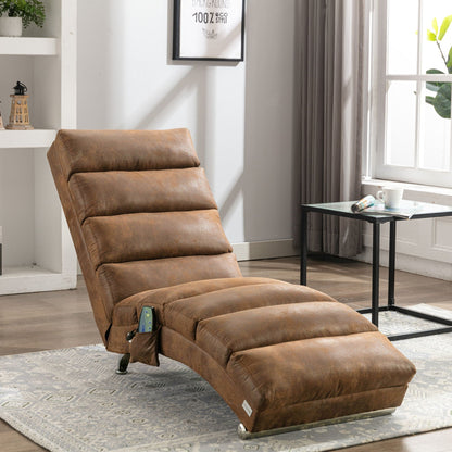 Massage chaise lounge indoor with remote control in brown leatherette upholstery on Tampa Home & Garden Store