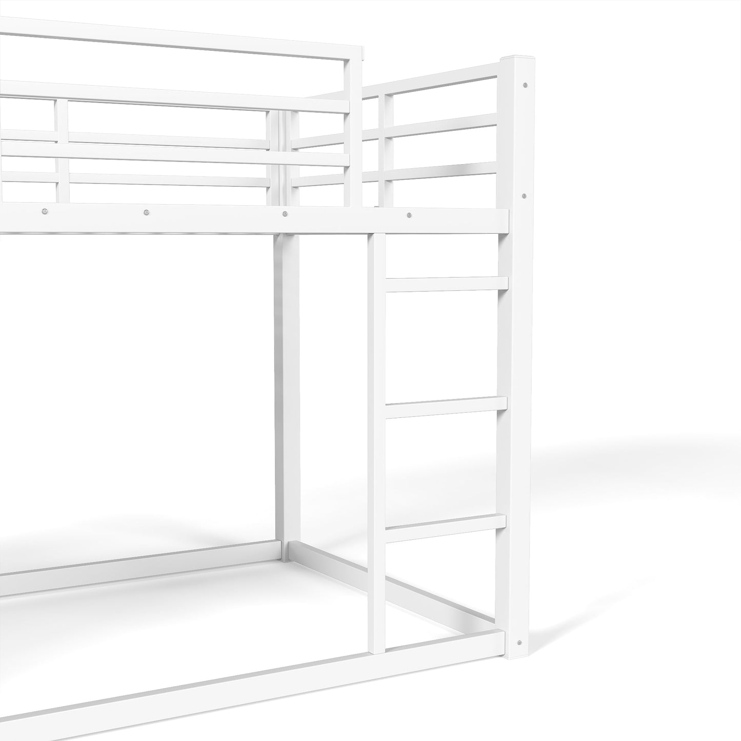 Twin over twin bunk bed with storage shelves and drawers, white finish, HouseOfZazla on Tampa Home & Garden Store