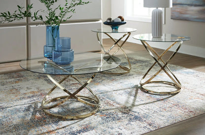 Crimonti Occasional Table Set Champagne Goldtone