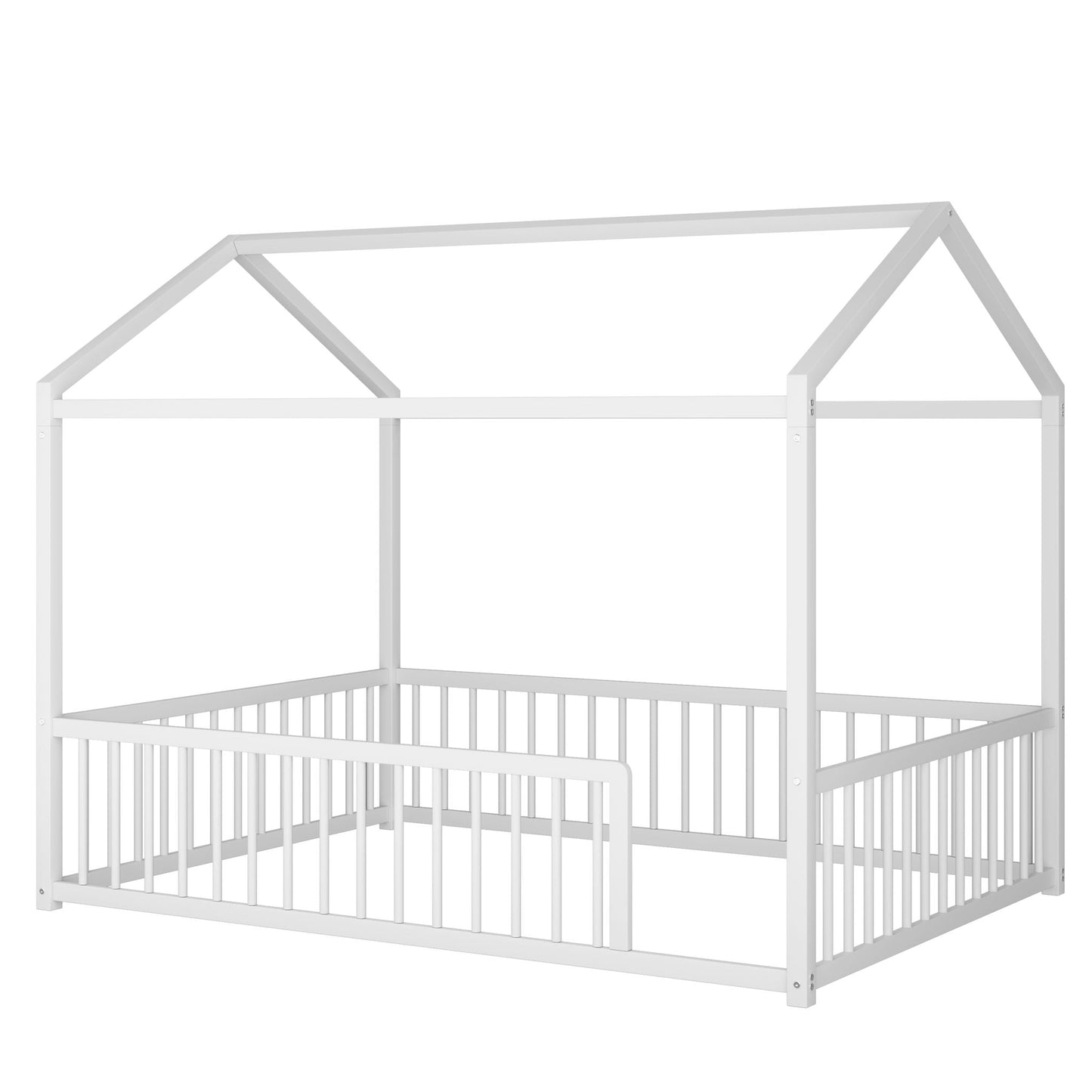 Cozy Montessori House Floor Bed and a Safety Rail
