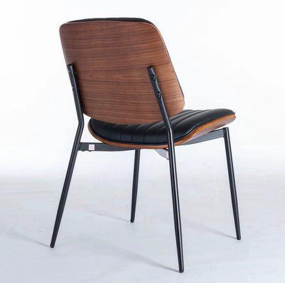Dining Chairs Set of 2 Mid Century Walnut Back