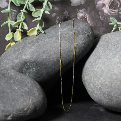 14k yellow gold classic box chain necklace 0.6mm by Bids.com on Tampa Home & Garden Store