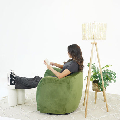 Green velvet swivel chair with 360° rotation by HouseOfZazla, armchair on Tampa Home & Garden Store