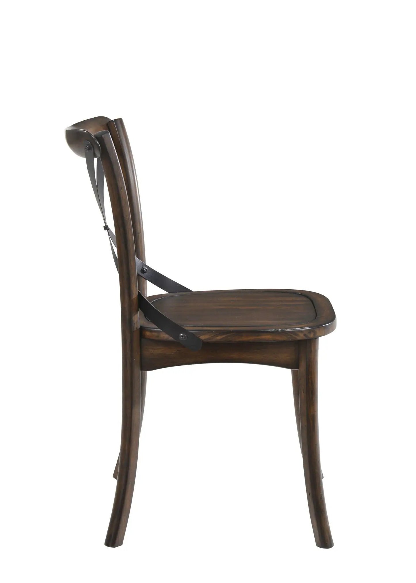 Kaelyn Metal Side Chair Set of Two Dark Oak