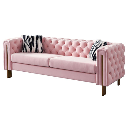 Modern Chesterfield Tufted Sofa and Metal Legs