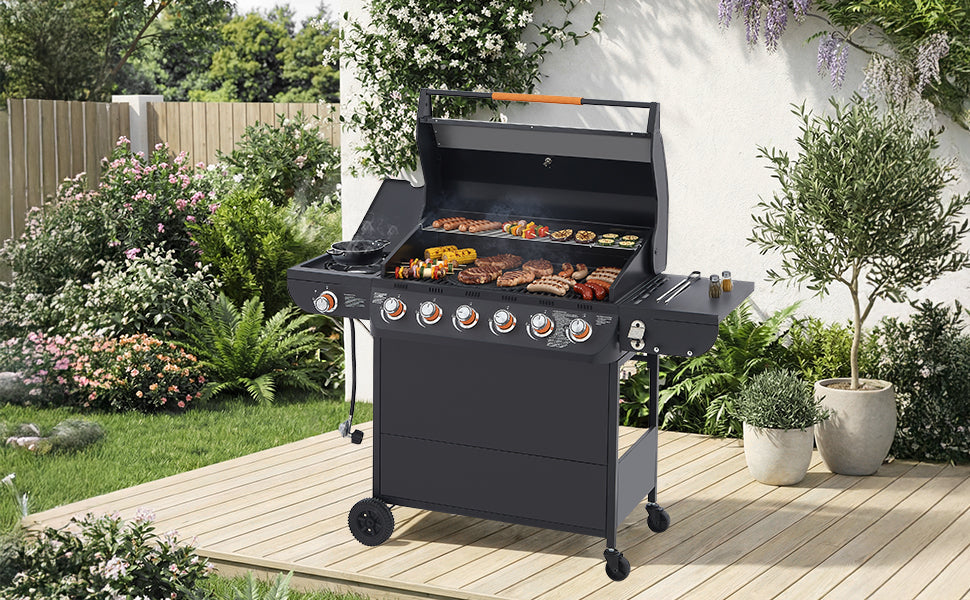 6 Burner Propane Gas Grill for a Backyard