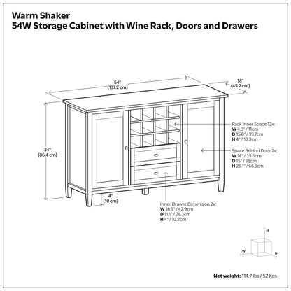 Warm Shaker brown storage cabinet with wine rack, doors and drawers by HouseOfZazla on Tampa Home & Garden Store
