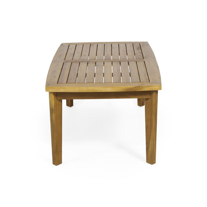 Coffee table acacia wood with slatted top, natural finish from HouseOfZazla outdoor seating set on Tampa Home & Garden Store