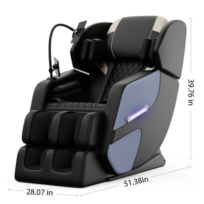 Massage chair recliner by HouseOfZazla with zero gravity and full body air pressure, black cover on Tampa Home & Garden Store