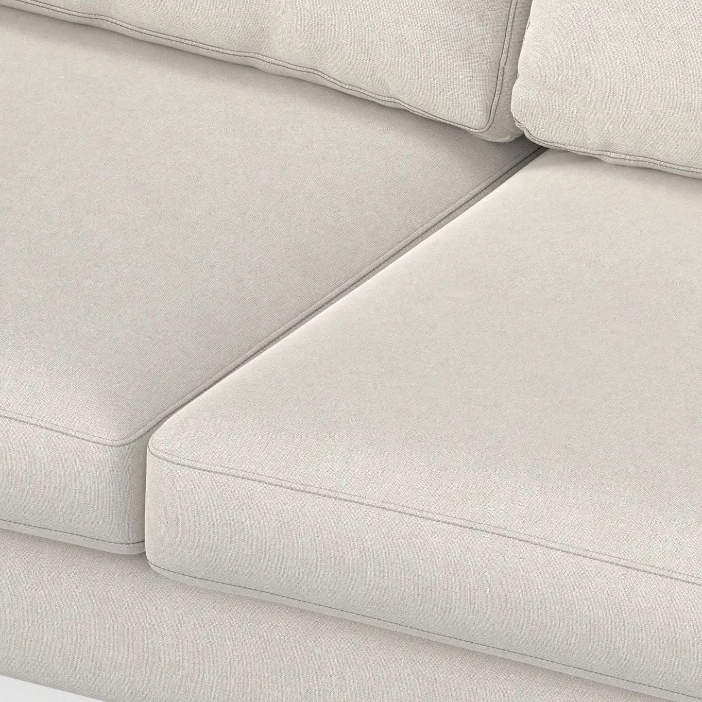 Ava mid-century corner sectional sofa beige textured upholstery with piping on Tampa Home & Garden Store