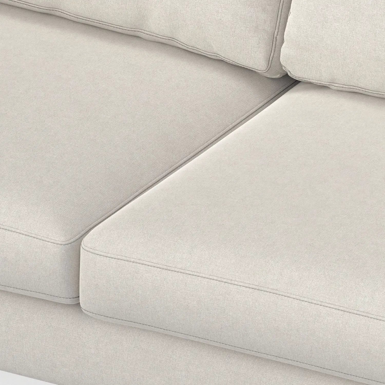Ava mid-century corner sectional sofa beige textured upholstery with piping on Tampa Home & Garden Store