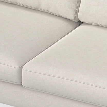 Ava mid-century corner sectional sofa beige textured upholstery with piping on Tampa Home & Garden Store