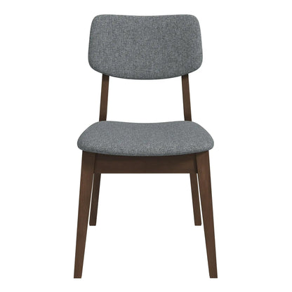Carlos solid back side chair set of 2 gray textured upholstery Unique Piece Furniture on Tampa Home & Garden Store