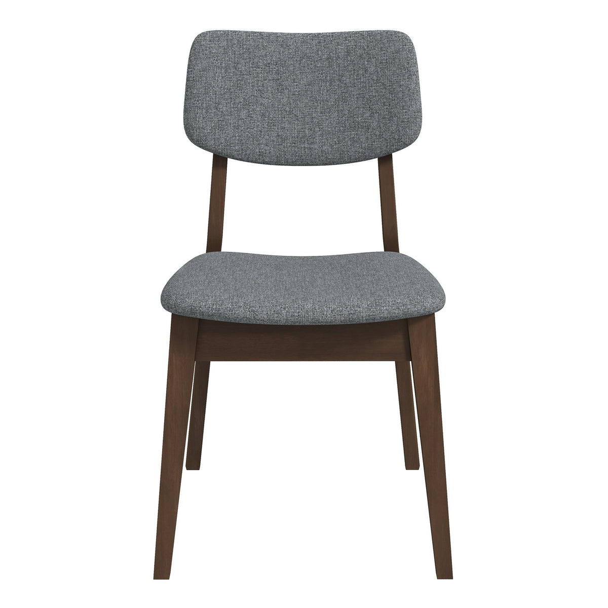 Solid Back Side Chair Set in grey fabric with dark wood legs by HouseOfZazla on Tampa Home & Garden Store