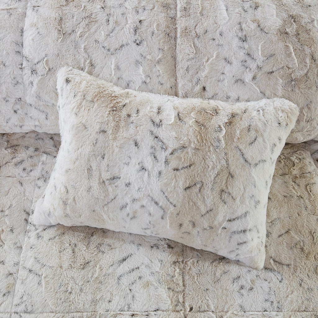 King Size Faux Fur Comforter and Pillow Set