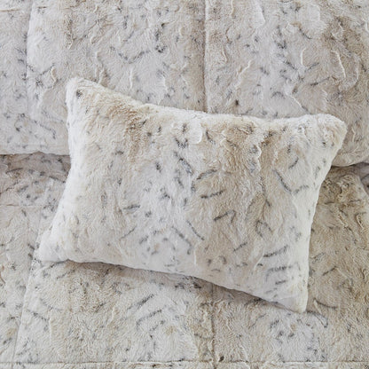 King Size Faux Fur Comforter and Pillow Set