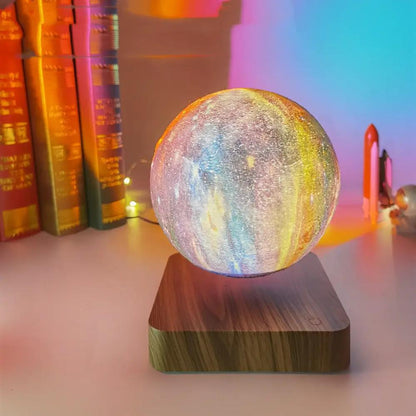 Magnetic levitation galaxy light sphere with multicolor glow on wooden base by FLIPSTYLEZLLC on Tampa Home & Garden Store