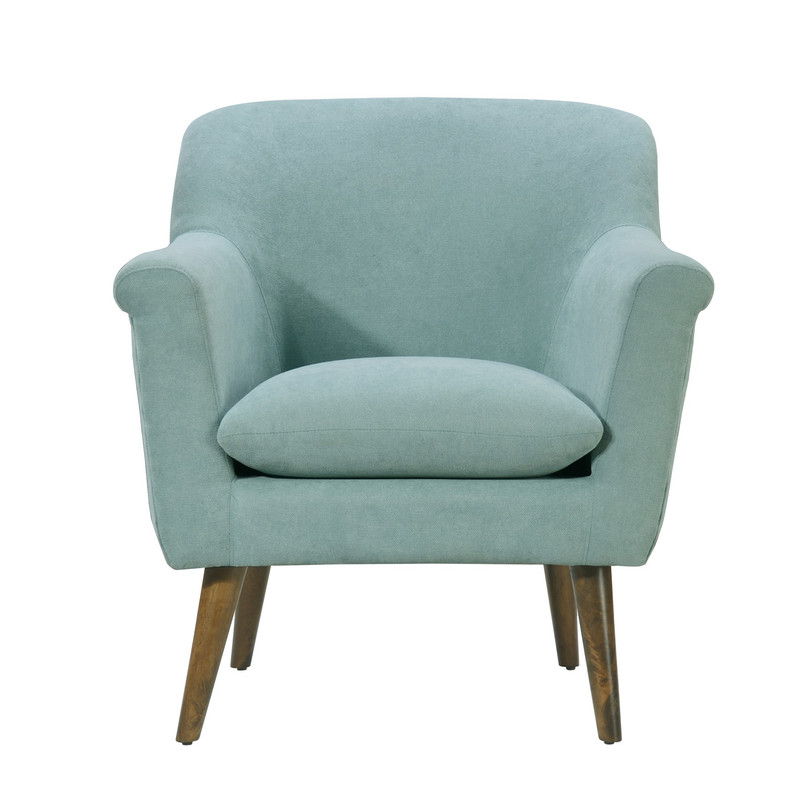 Shelby Woven Fabric and Mid Century Armchair