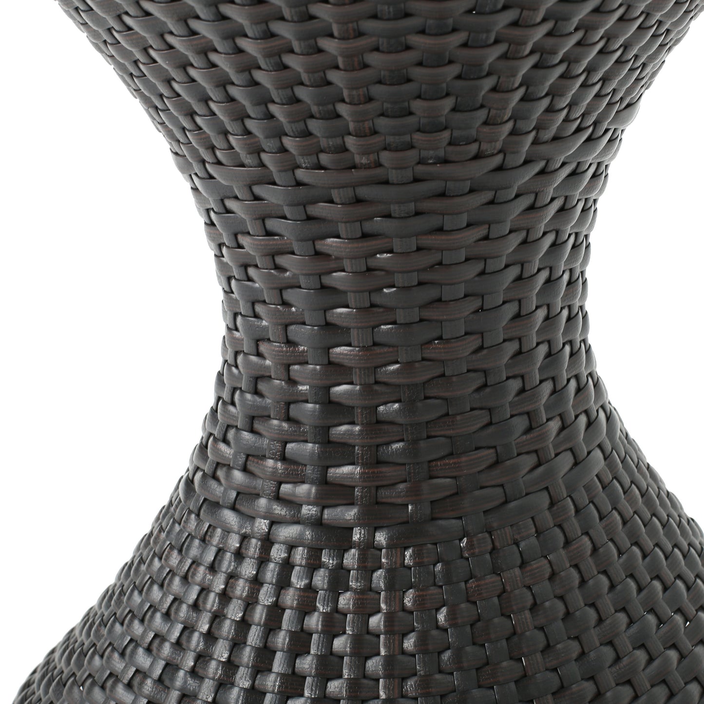 Outdoor 16 Inch Wicker Hourglass Side Table