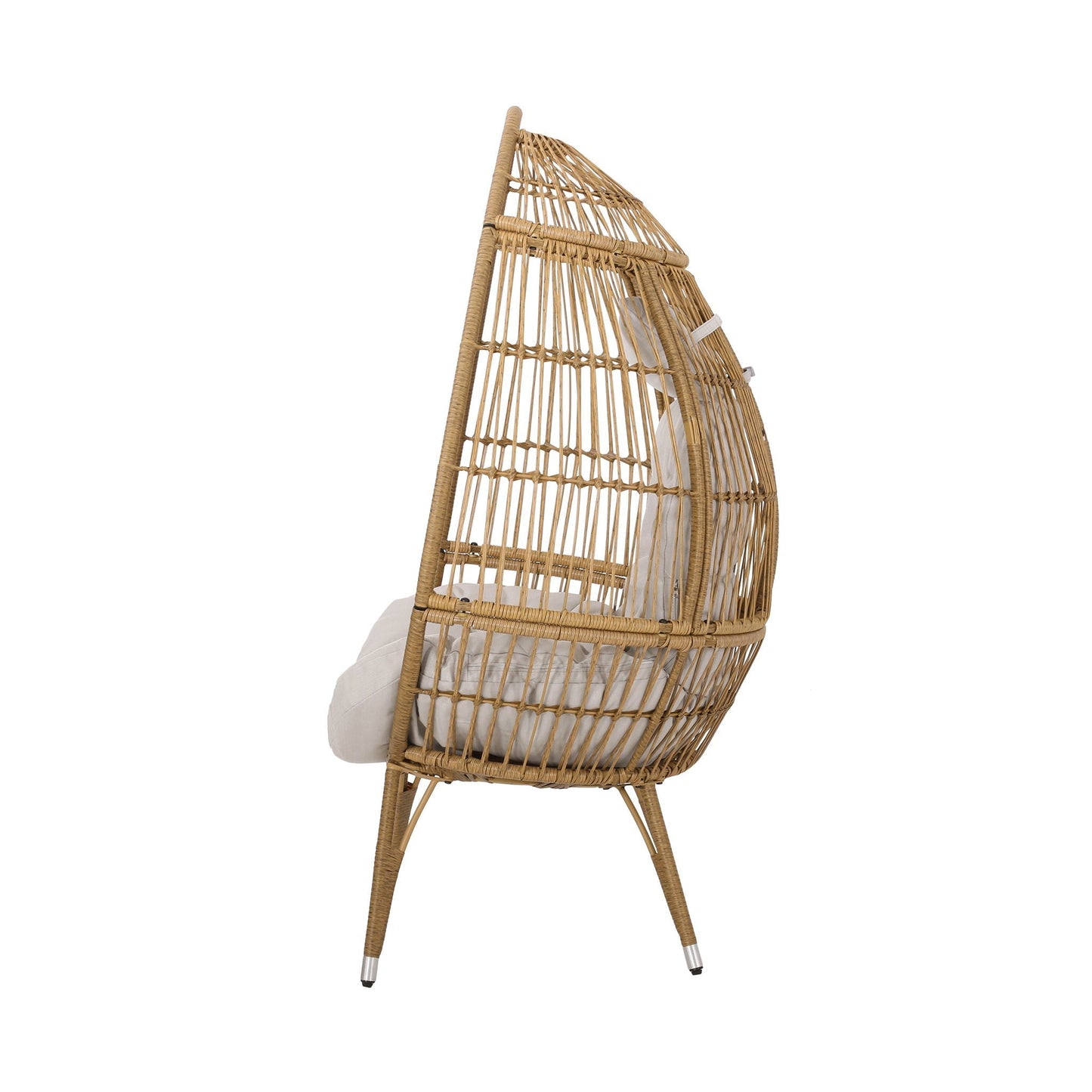 Basket Chair teardrop natural rattan with water-resistant cushion, HouseOfZazla swing chair on Tampa Home & Garden Store