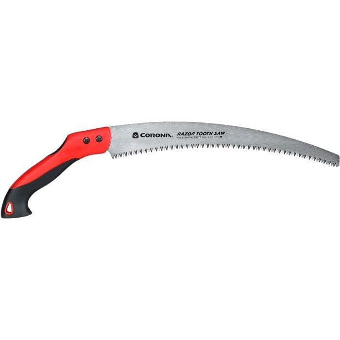 RazorTOOTH fixed-blade saw, 14-inch curved blade, red/black handle, Corona by Rivendell on Tampa Home & Garden Store