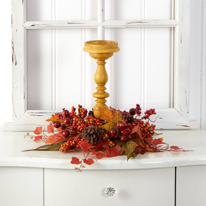 15” Harvest Fall Artificial Candelabrum Arrangement - Tampa Home & Garden Store