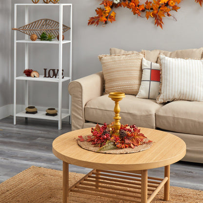 15” Harvest Fall Artificial Candelabrum Arrangement - Tampa Home & Garden Store