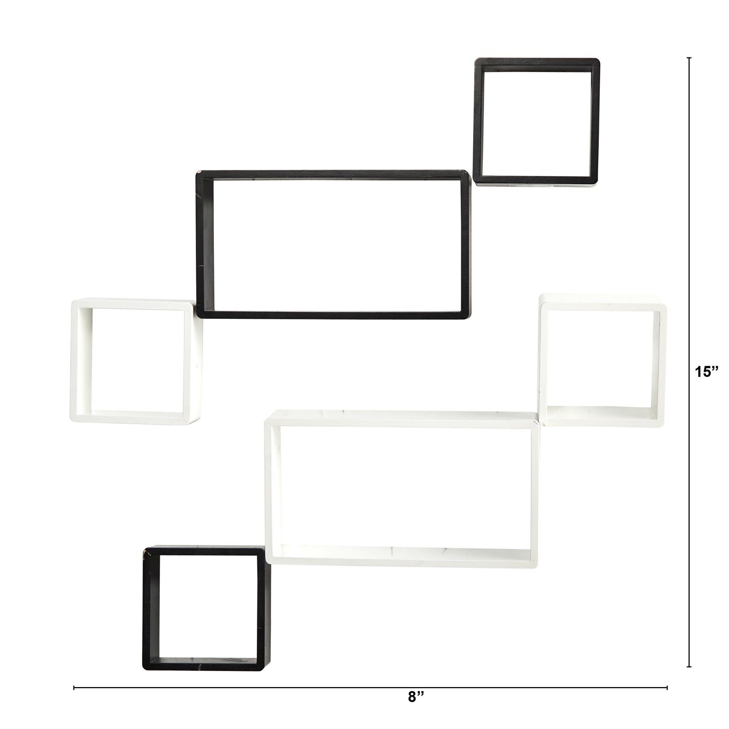 15" Modern Wall Art Décor Floating Shelves (Set of 6)" - Tampa Home & Garden Store