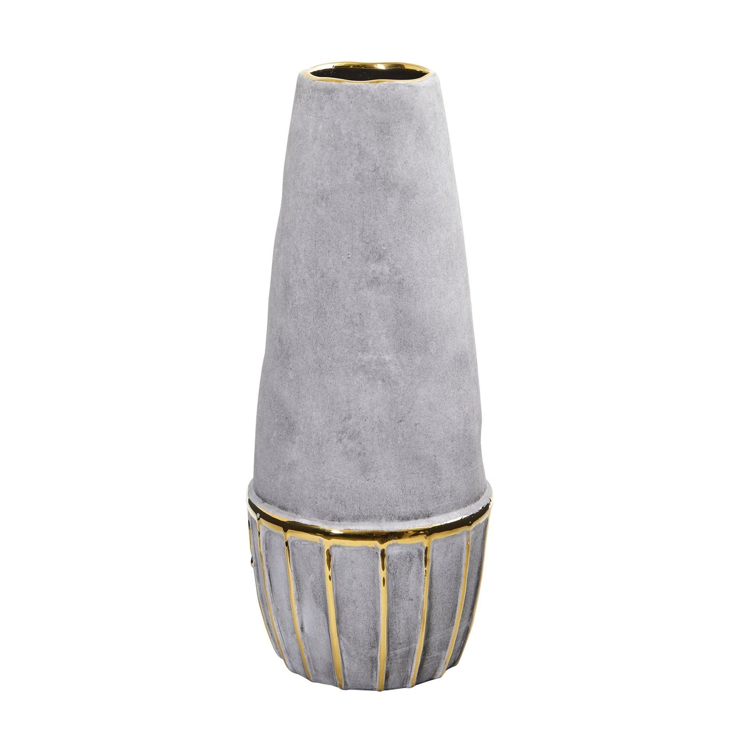 15” Regal Stone Decorative Vase with Gold Accents - Tampa Home & Garden Store