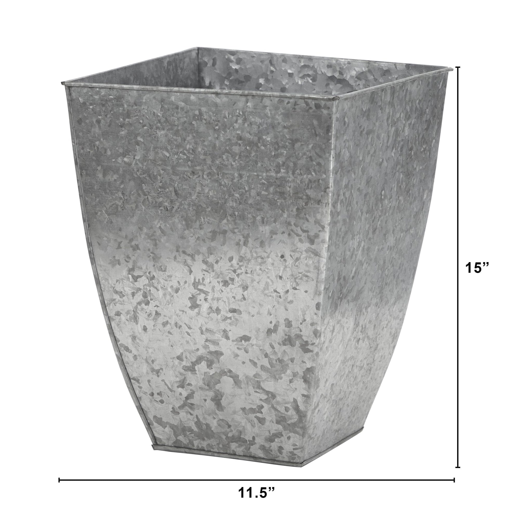 15” Square Tin Planter - Tampa Home & Garden Store