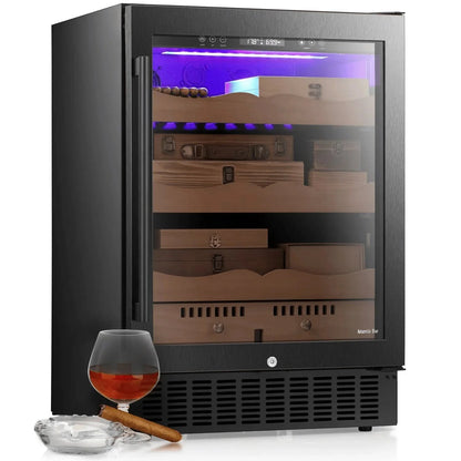 Humidor eléctrico para puros de 15 pulgadas, acero plateado, X5196