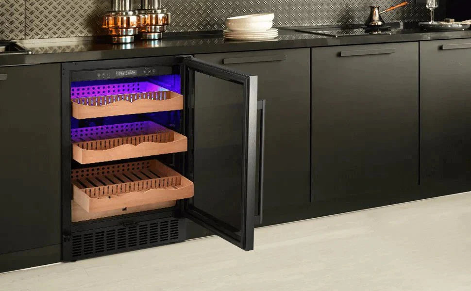 Humidor eléctrico para puros de 15 pulgadas, acero plateado, X5196