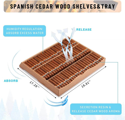 Humidor eléctrico para puros de 15 pulgadas, acero plateado, X5196