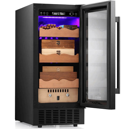 Humidor eléctrico para puros de 15 pulgadas, acero plateado, X5196