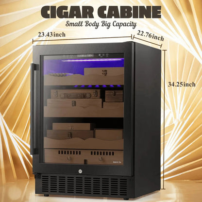 Humidor eléctrico para puros de 15 pulgadas, acero plateado, X5196