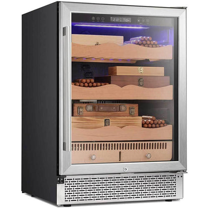 Humidor eléctrico para puros de 15 pulgadas, acero plateado, X5196