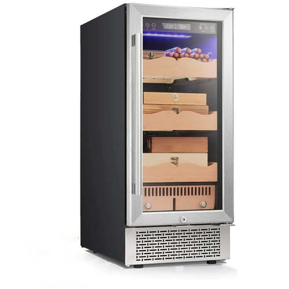 Humidor eléctrico para puros de 15 pulgadas, acero plateado, X5196