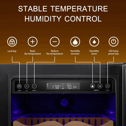 Humidor eléctrico para puros de 15 pulgadas, acero plateado, X5196