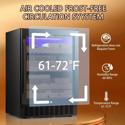 Humidor eléctrico para puros de 15 pulgadas, acero plateado, X5196