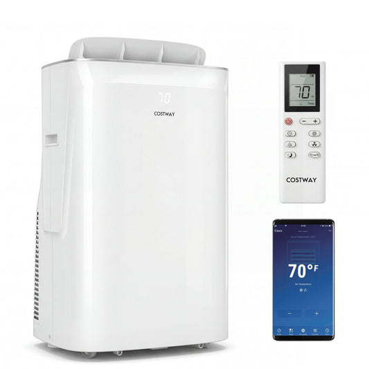 15000 BTU Inverter Portable Air Conditioner Smart Wifi Enabled Cooling & Heating Unit-White - Tampa Home & Garden Store
