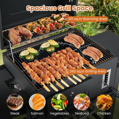 DirectDeals 24-Inch Barrel Charcoal Grill with 2 folding side tables, 544 sq in cooking area on Tampa Home & Garden Store