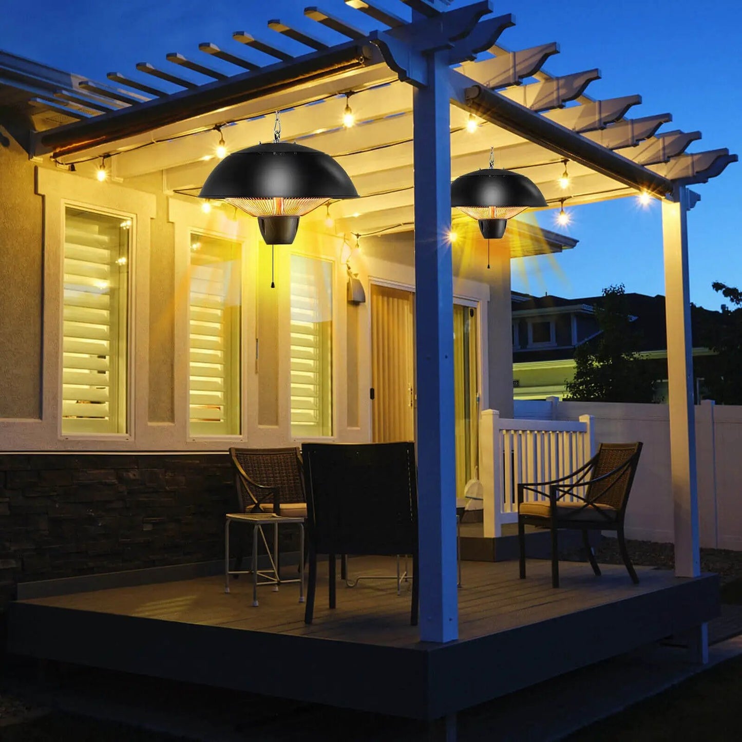 Electric Patio Heater 1500W Hanging Halogen IPX4