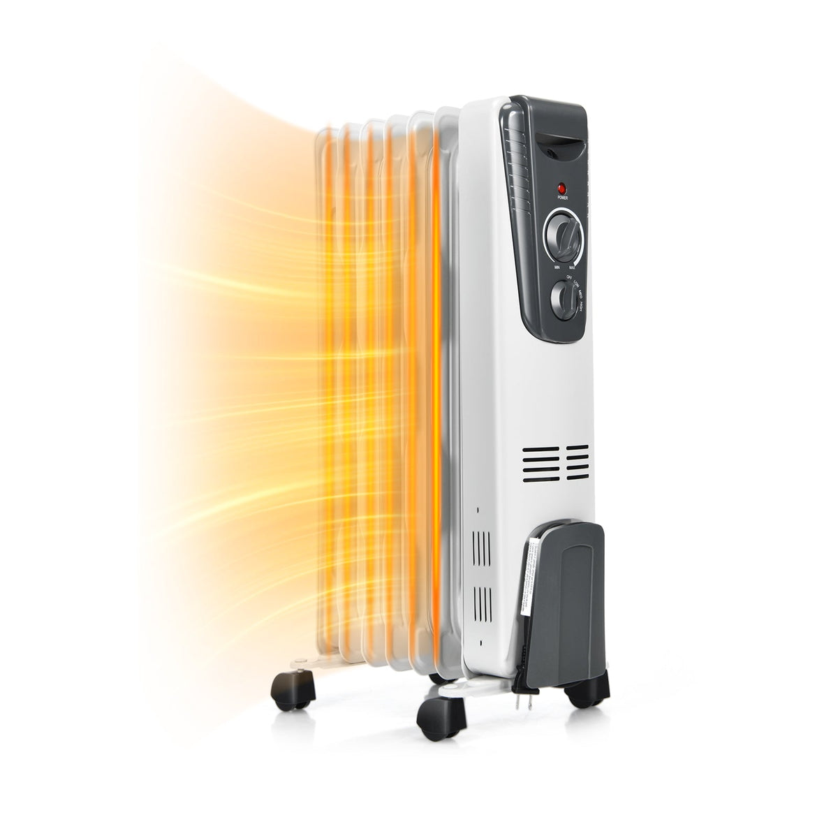 DirectDeals 1500W electric heater with adjustable thermostat, white body, gray control panel on Tampa Home & Garden Store