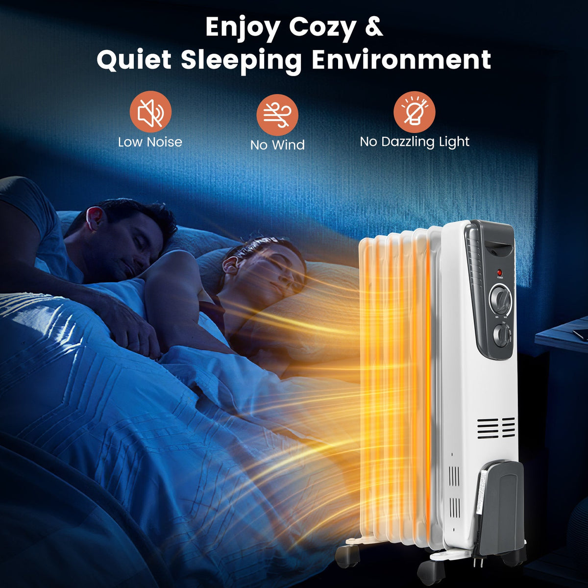 DirectDeals 1500W electric space heater with adjustable thermostat, white portable unit on Tampa Home & Garden Store