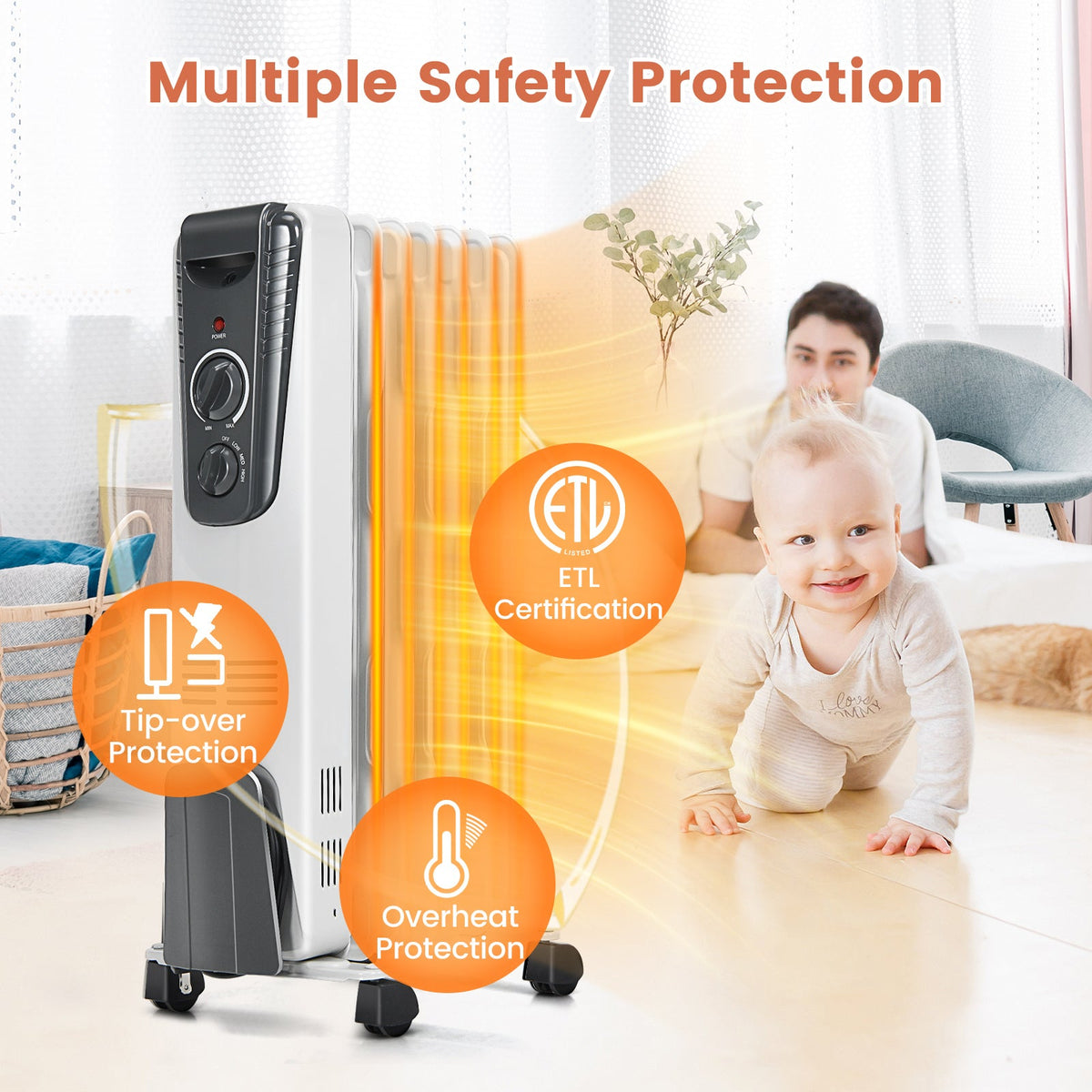 1500W Electric Space Heater with Adjustable Thermostat by DirectDeals on Tampa Home & Garden Store